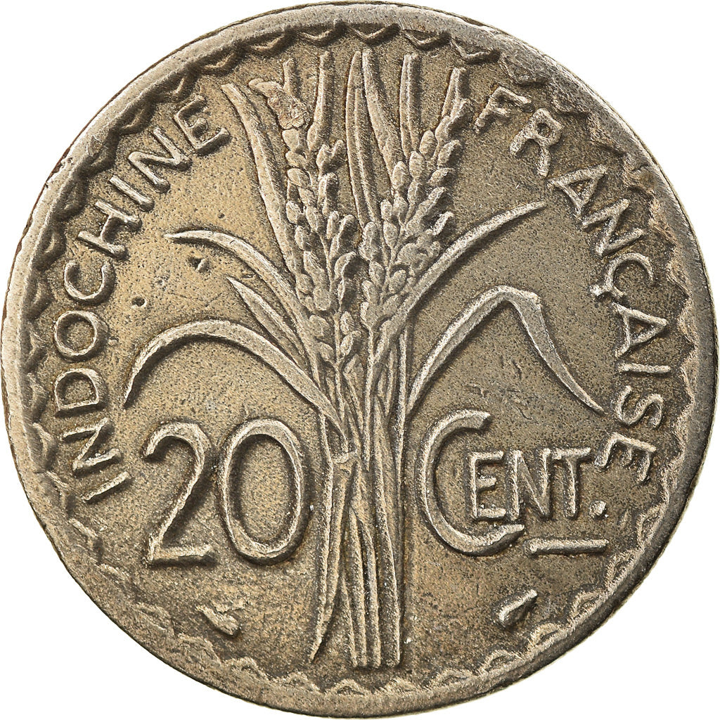 Coin, FRENCH INDO-CHINA, 20 Cents, 1939, Paris, AU(55-58), Copper-nickel