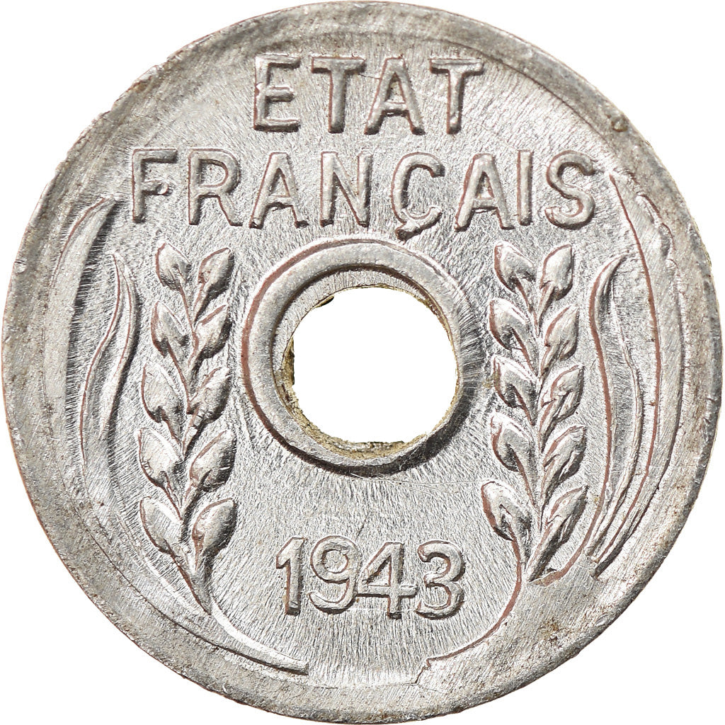 Coin, FRENCH INDO-CHINA, Cent, 1943, Hanoï, MS(60-62), Aluminum, KM:26