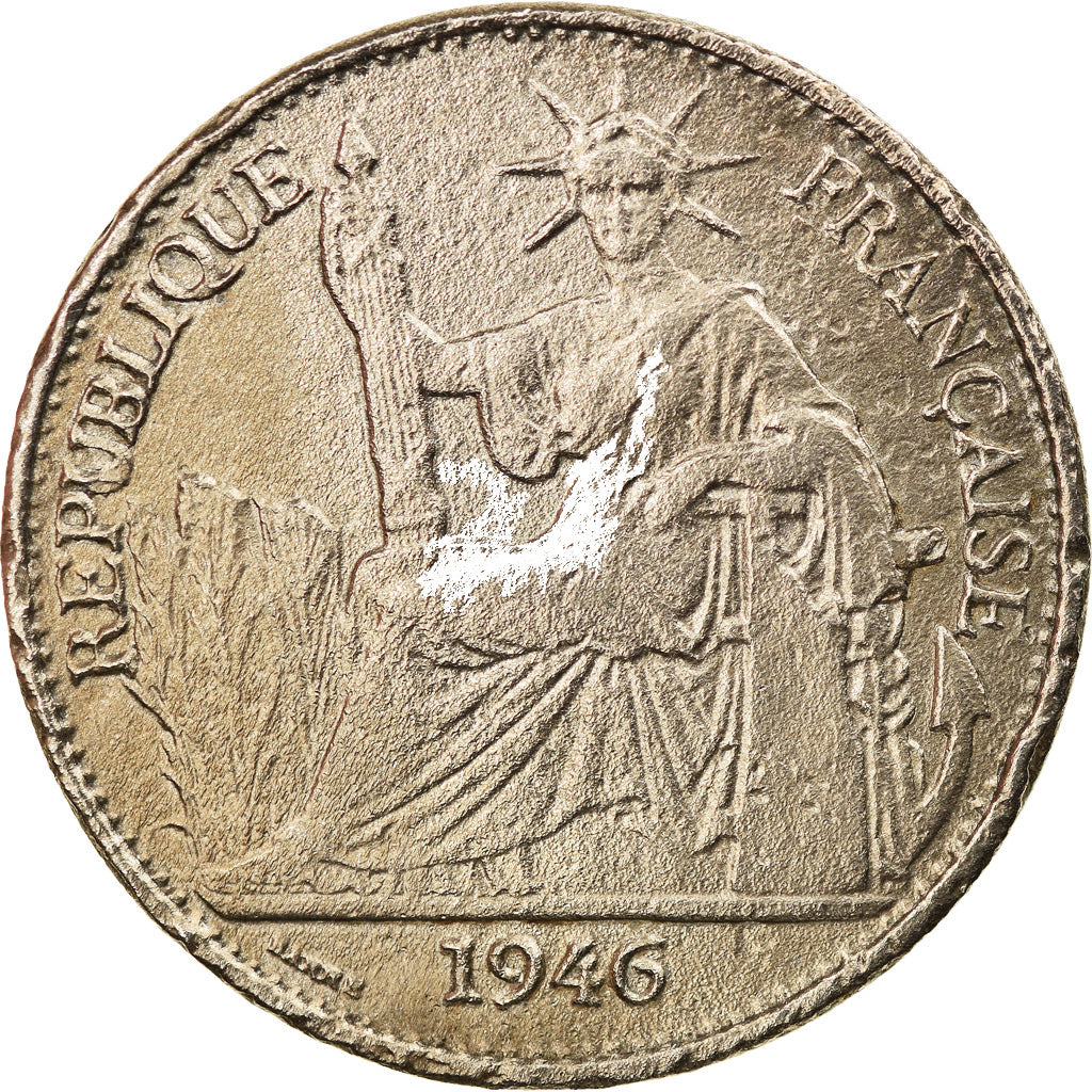 Moeda, INDOCHINA FRANCESA, 50 Cents, 1946, Paris, AU(50-53), Cobre-níquel