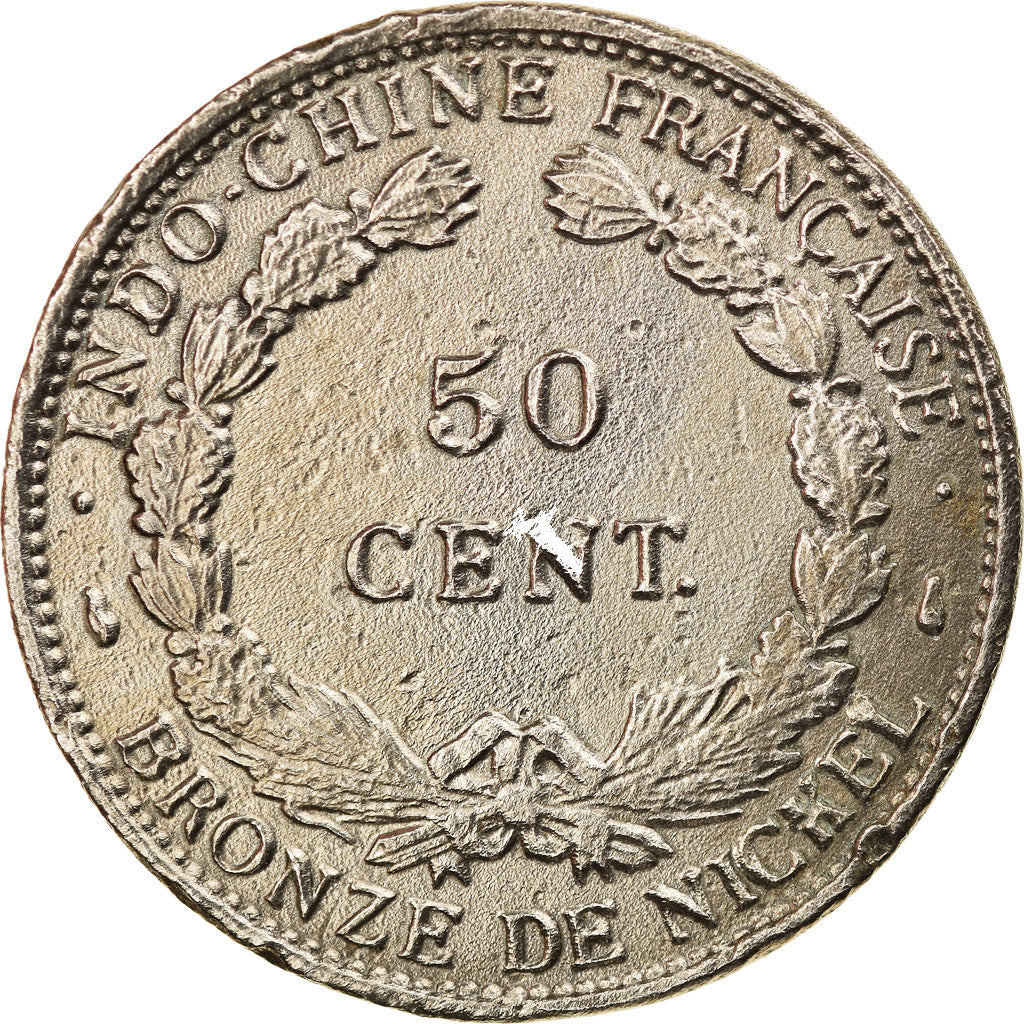 Moeda, INDOCHINA FRANCESA, 50 Cents, 1946, Paris, AU(50-53), Cobre-níquel