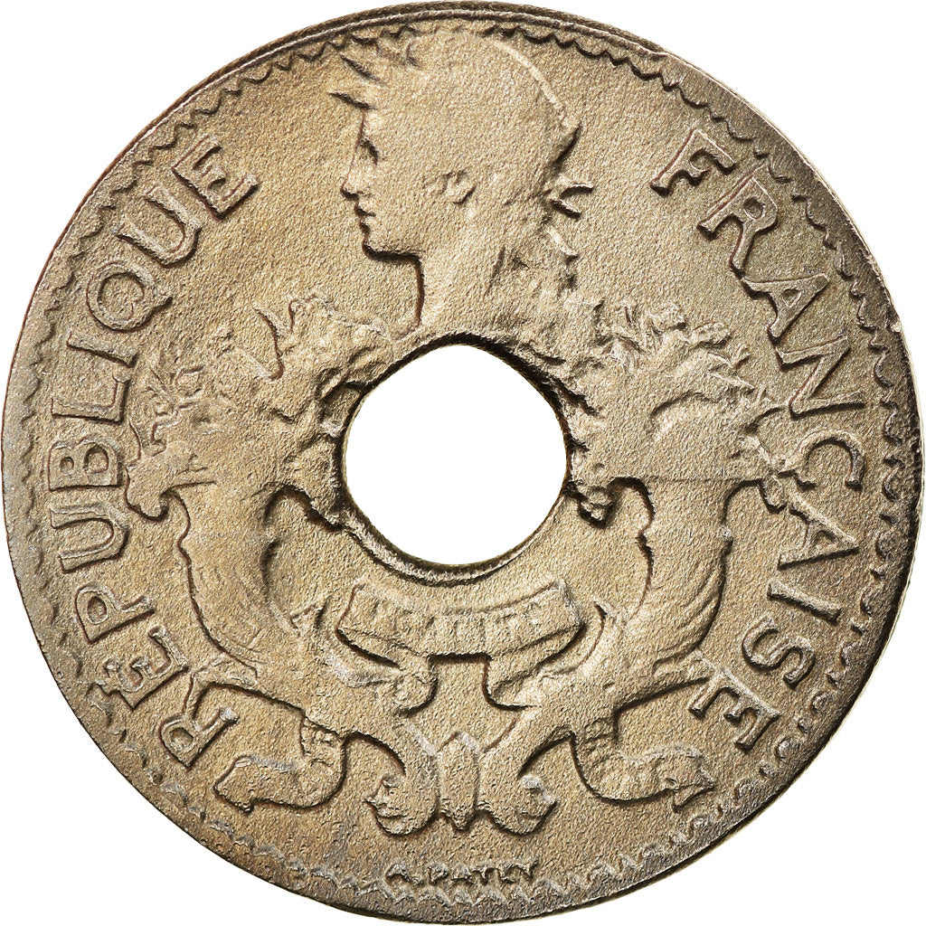 Munten, FRANS INDO-CHINA, 5 Cents, 1923, Paris, ZF+, Copper-nickel, KM:18