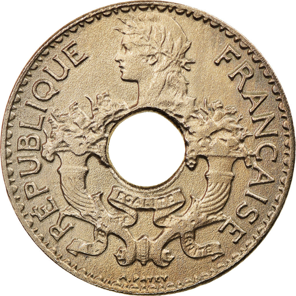 Münze, FRENCH INDO-CHINA, 5 Cents, 1937, Paris, VZ+, Copper-nickel, KM:18