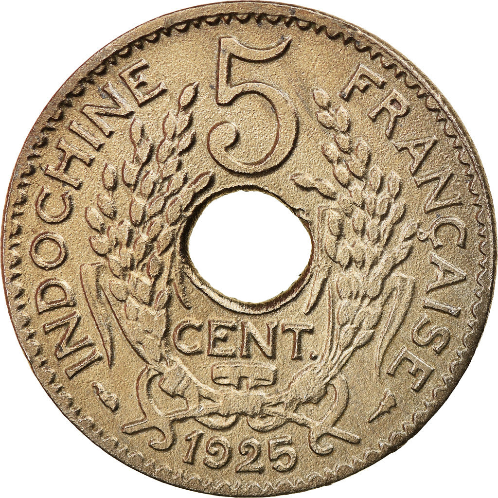 Moneda, INDOCHINA FRANCESA, 5 Cents, 1925, Paris, EBC+, Cobre - níquel, KM:18