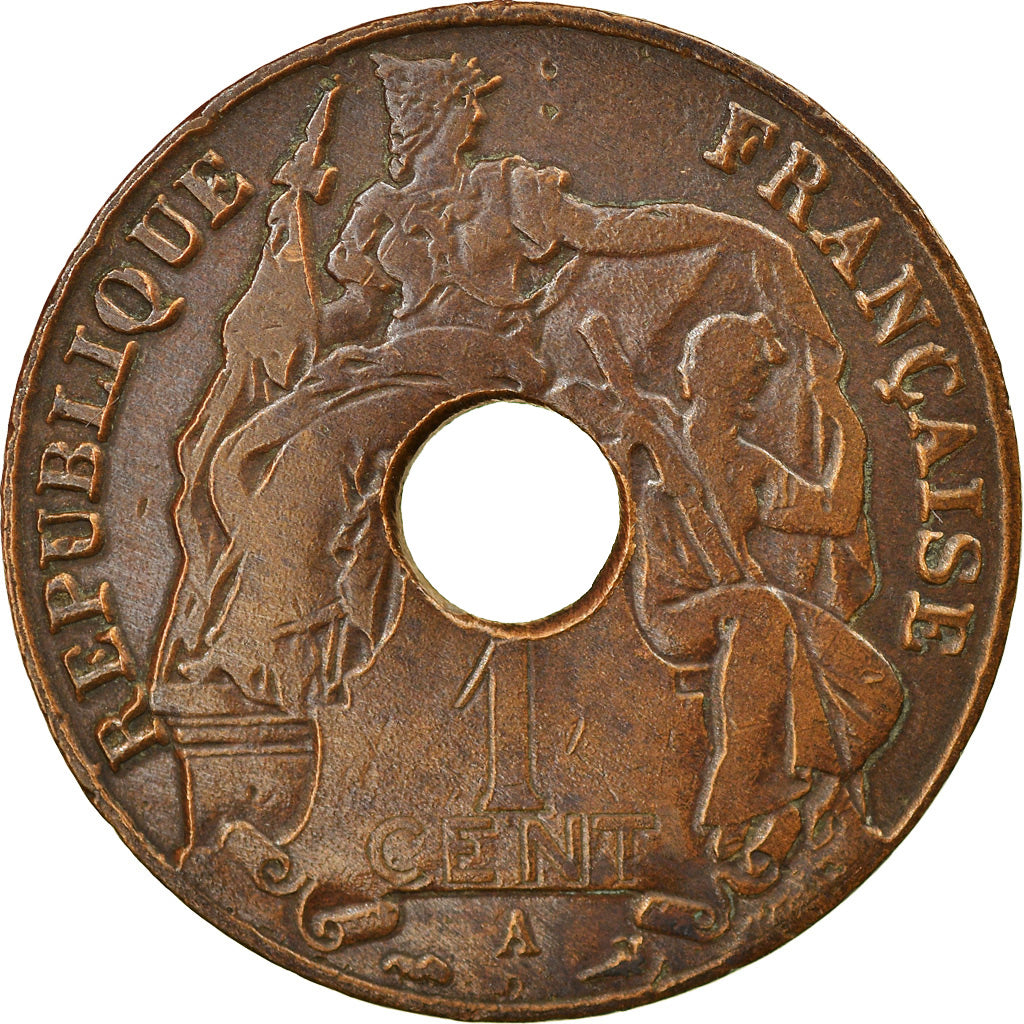 Coin, FRENCH INDO-CHINA, Cent, 1927, Paris, AU(55-58), Bronze, KM:12.1