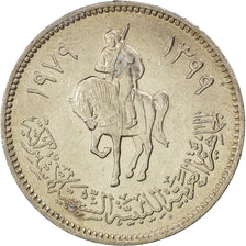 LIBYA, 20 Dirhams, 1979, KM #21, MS(63), Copper-Nickel Clad Steel, 5.42