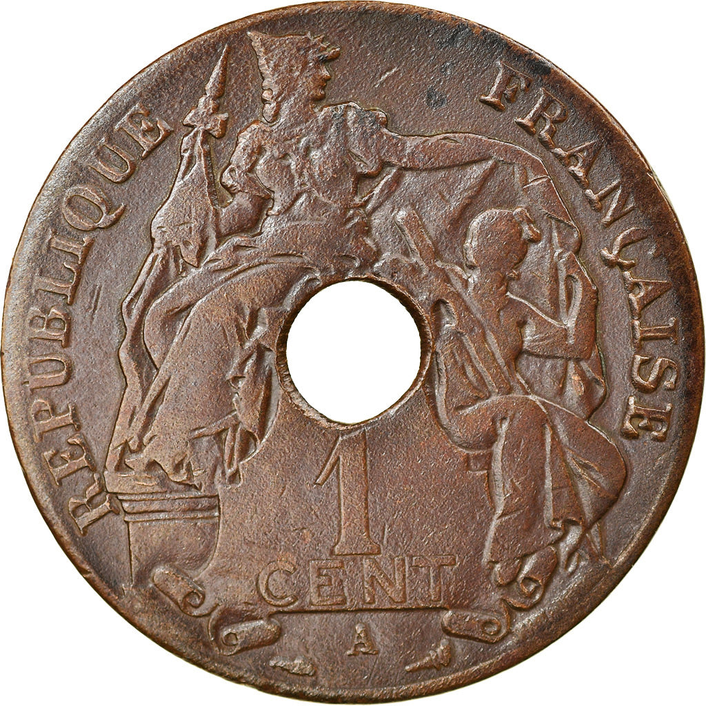 Monnaie, FRENCH INDO-CHINA, Cent, 1918, Paris, TTB, Bronze, KM:12.1, Lecompte:78