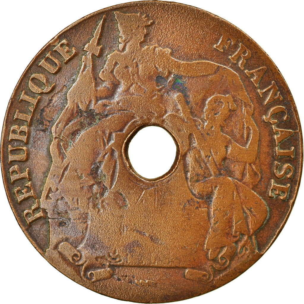 Coin, FRENCH INDO-CHINA, Cent, 1923, Poissy, EF(40-45), Brass, KM:12.1