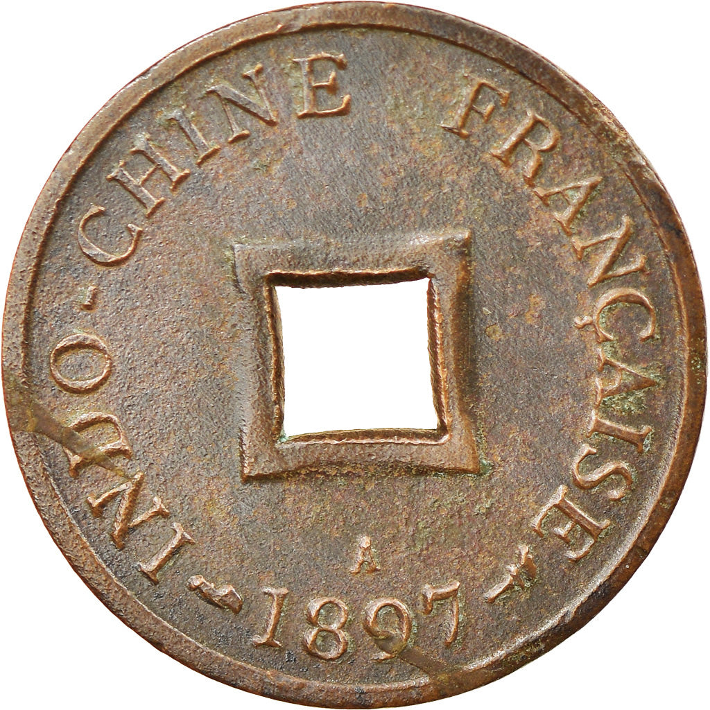 Monnaie, FRENCH INDO-CHINA, 2 Sapeque, 1897, Paris, TTB, Bronze, KM:6