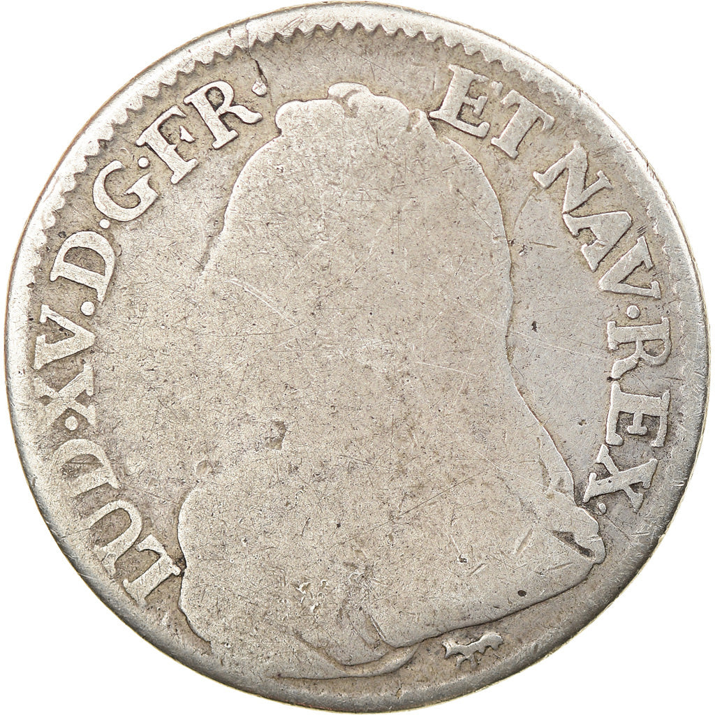 Moneta, Francja, Louis XV, 1/5 Écu aux branches d'olivier, 1727, Paris,VF(20-25)