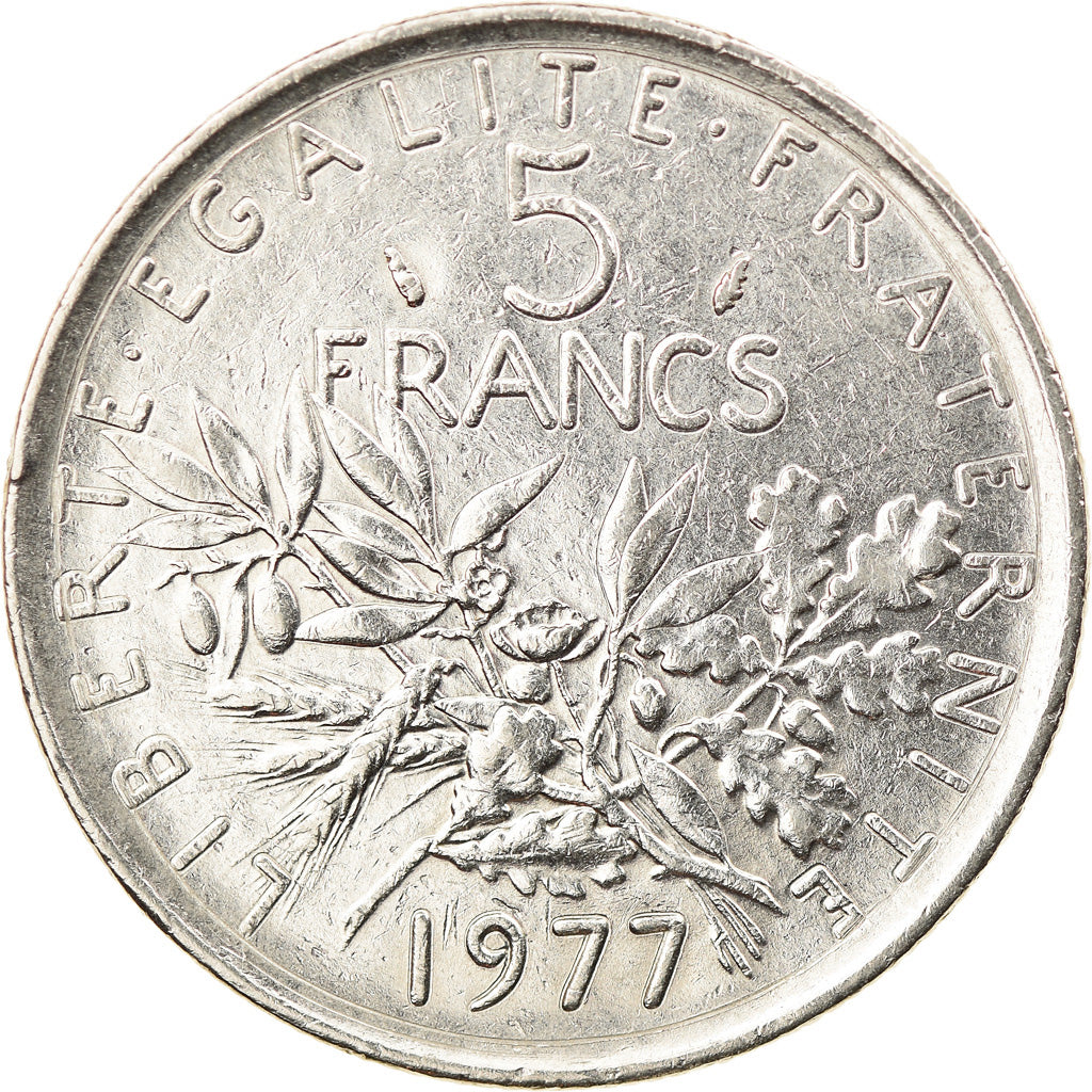 Coin, France, Semeuse, 5 Francs, 1977, Paris, MS(60-62), Nickel Clad