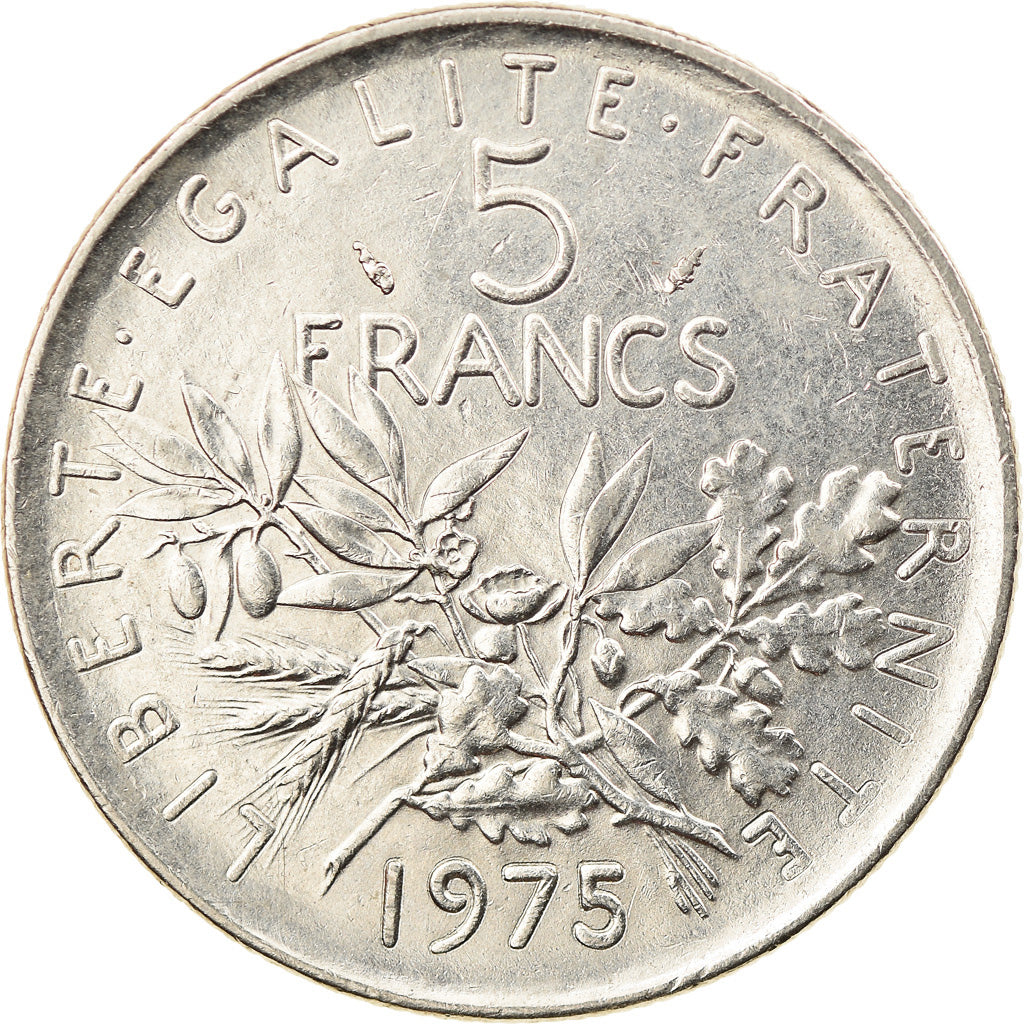 Coin, France, Semeuse, 5 Francs, 1975, Paris, AU(55-58), Nickel Clad