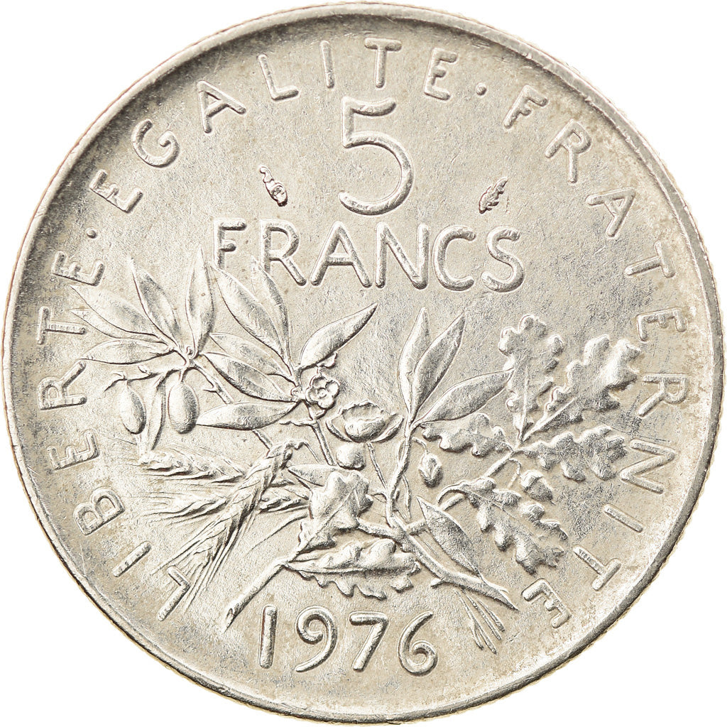 Coin, France, Semeuse, 5 Francs, 1976, Paris, AU(50-53), Nickel Clad