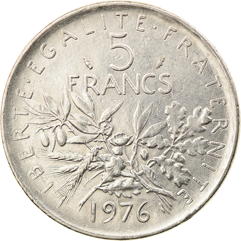 Coin, France, Semeuse, 5 Francs, 1976, Paris, AU(55-58), Nickel Clad