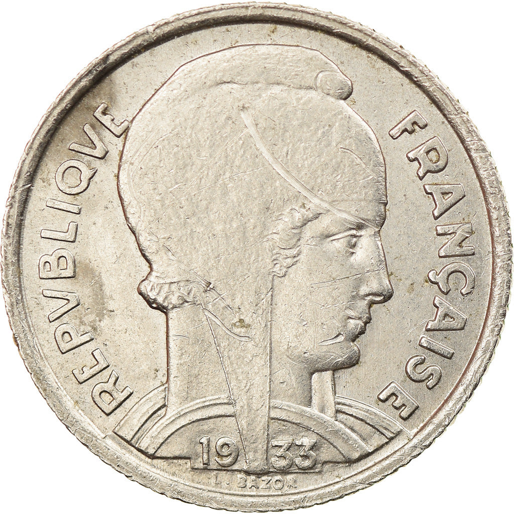 Coin, France, Bazor, 5 Francs, 1933, Paris, AU(55-58), Nickel, KM:887