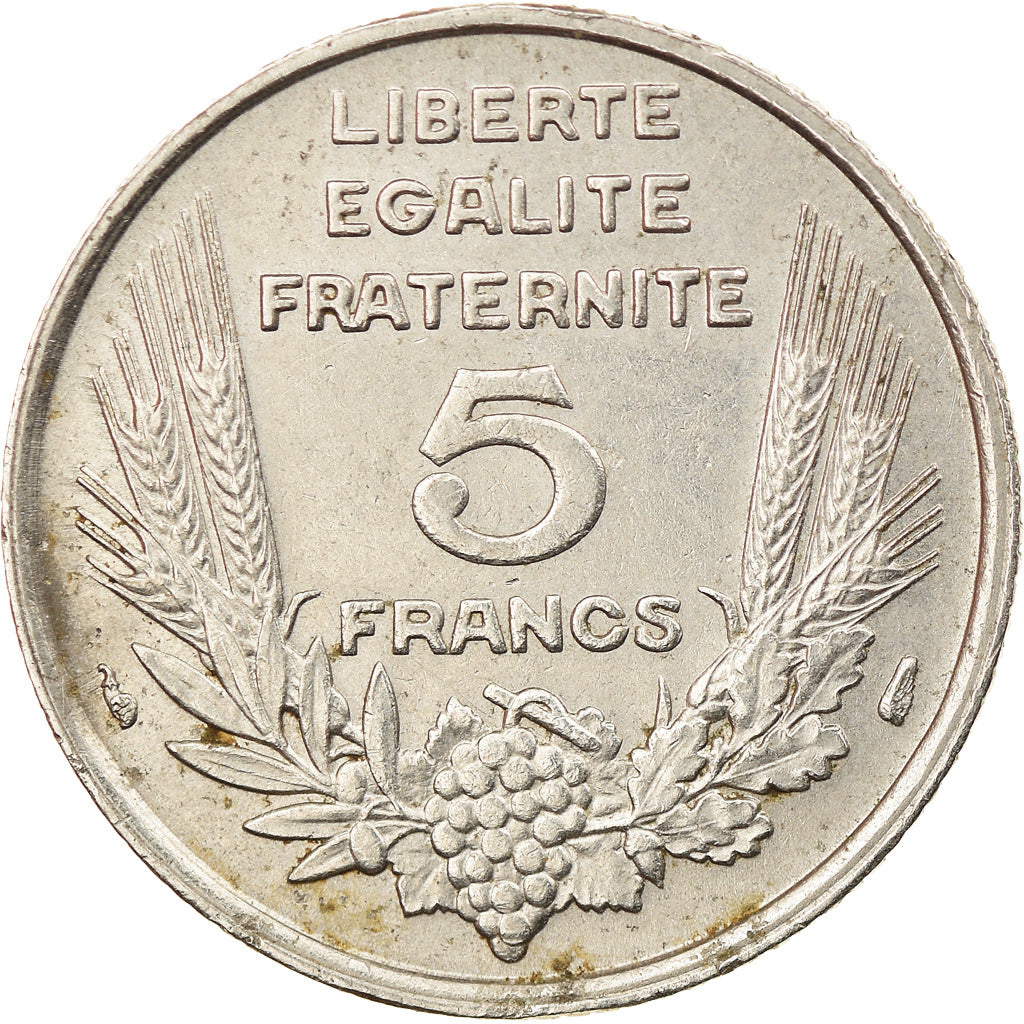 Coin, France, Bazor, 5 Francs, 1933, Paris, AU(55-58), Nickel, KM:887