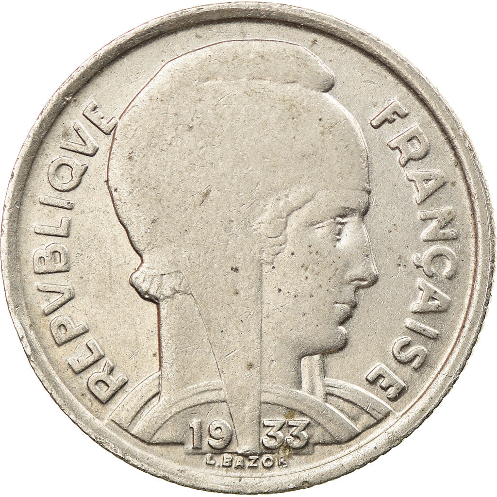 Coin, France, Bazor, 5 Francs, 1933, Paris, AU(55-58), Nickel, KM:887