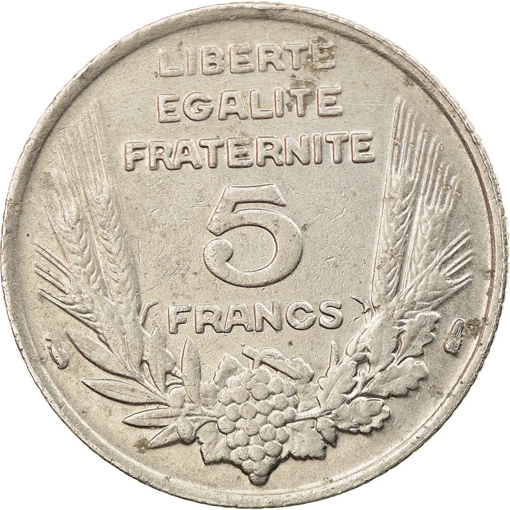 Coin, France, Bazor, 5 Francs, 1933, Paris, AU(55-58), Nickel, KM:887