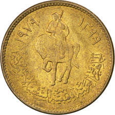 Libia, 5 Dirham, 1979, SPL, Acciaio ricoperto in ottone, KM:19