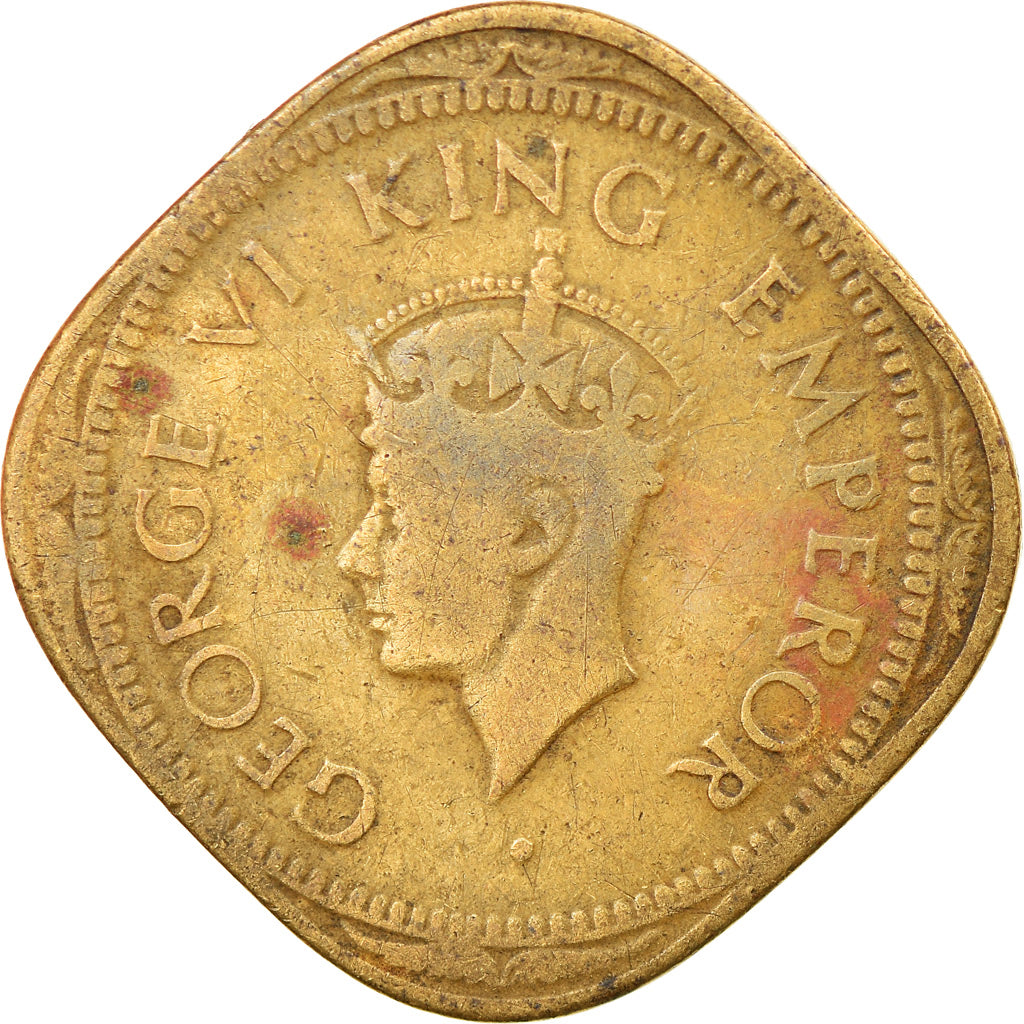Coin, INDIA-BRITISH, George VI, 2 Annas, 1945, VF(30-35), Nickel-brass, KM:543