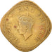 Munten, INDIA-BRITS, George VI, 2 Annas, 1945, FR+, Nickel-brass, KM:543