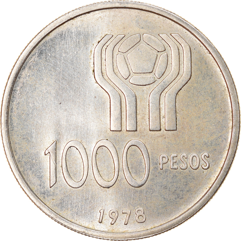 Coin, Argentina, 1000 Pesos, 1978, AU(55-58), Silver, KM:78