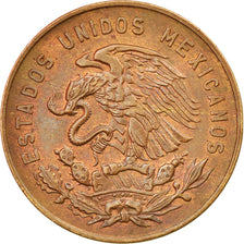 Coin, Mexico, 5 Centavos, 1956, Mexico City, AU(50-53), Brass, KM:426