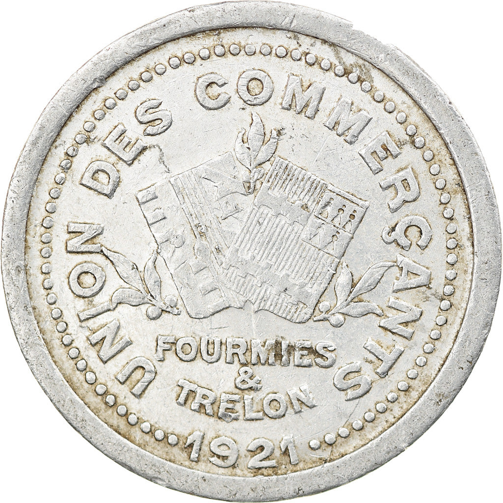 Monnaie, France, Union des commerçants, Fourmies et Trélon, 10 Centimes, 1921