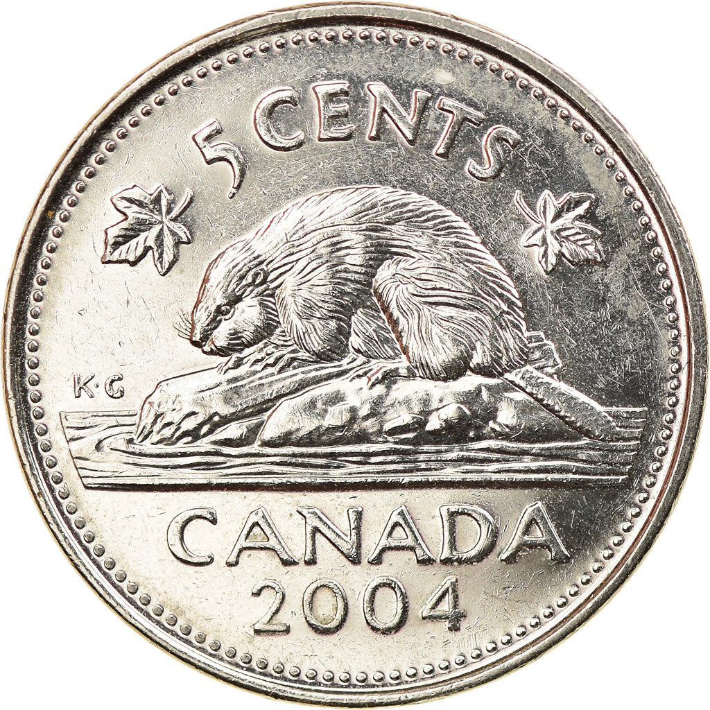 Moneta, Canada, Elizabeth II, 5 Cents, 2004, Royal Canadian Mint, AU(55-58)