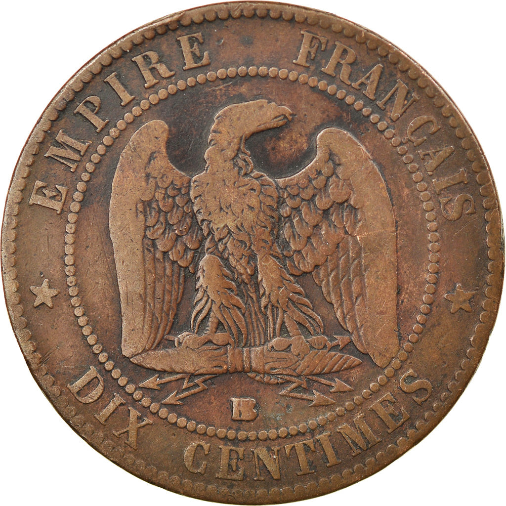Coin, France, Napoléon III, 10 Centimes, 1864, Strasbourg, VF(20-25), Bronze