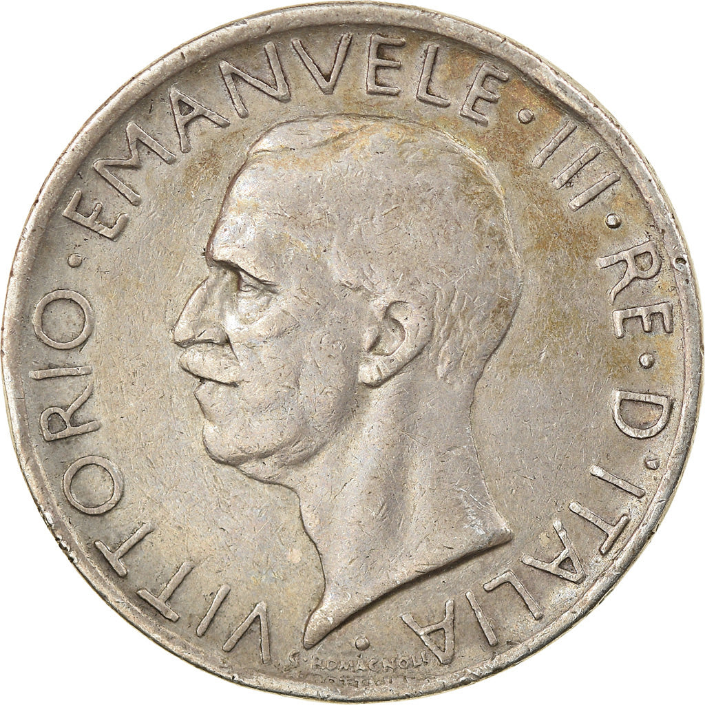 Coin, Italy, Vittorio Emanuele III, 5 Lire, 1929, Rome, EF(40-45), Silver