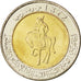 Münze, Libya, 1/2 Dinar, 2004, UNZ, Bi-Metallic, KM:27