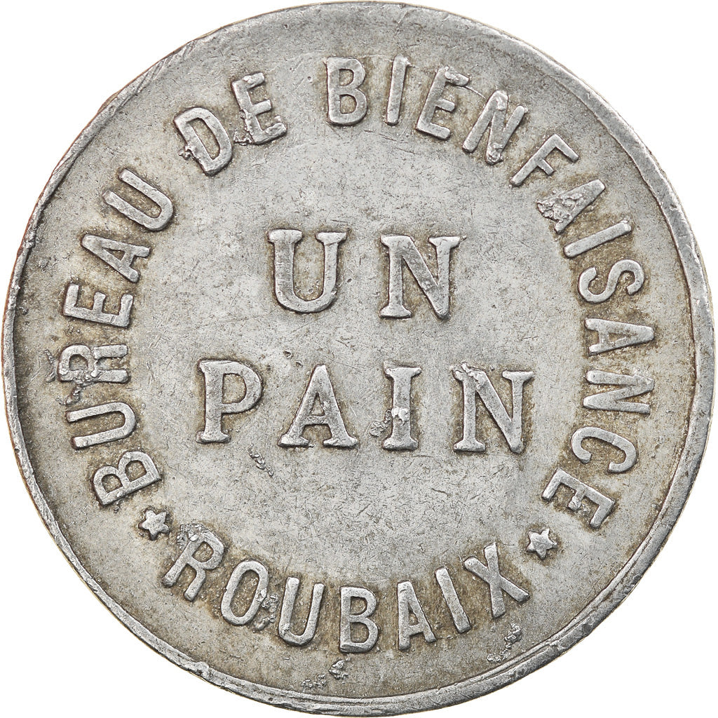 Coin, France, Bureau de Bienfaisane - Roubaix, EF(40-45), Aluminium