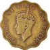 Moneda, INDIA BRITÁNICA, George VI, Anna, 1943, MBC, Níquel - latón, KM:537a