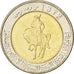 Münze, Libya, 1/2 Dinar, 2004, UNZ, Bi-Metallic, KM:27