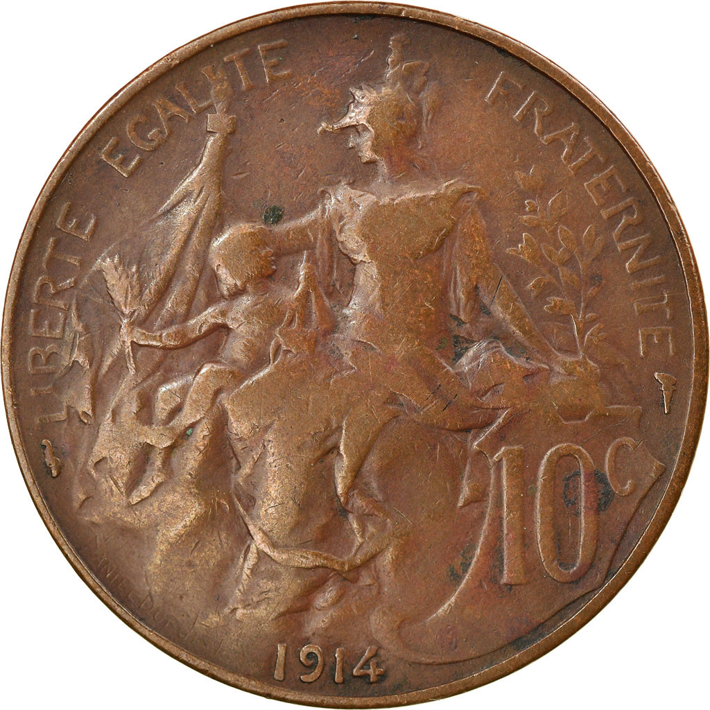 Coin, France, Dupuis, 10 Centimes, 1914, Paris, EF(40-45), Bronze, KM:843
