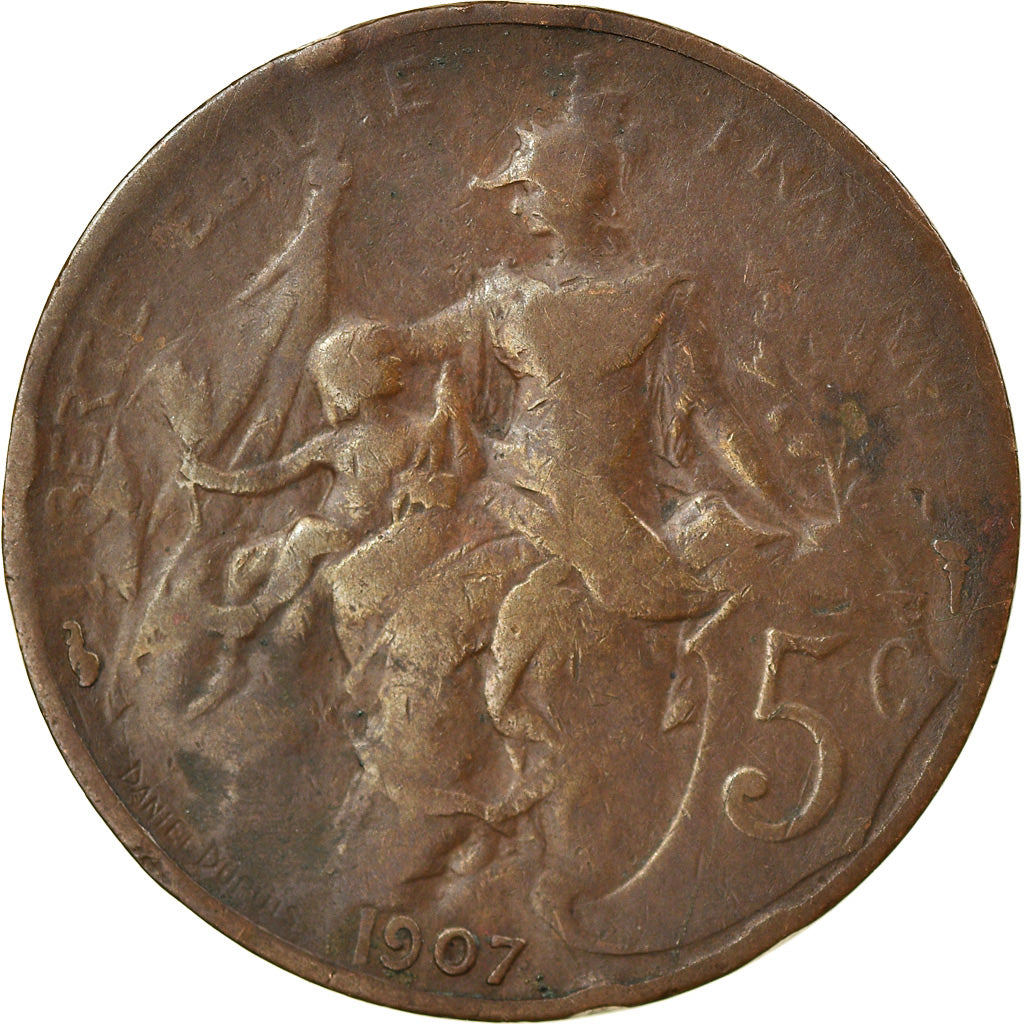 Coin, France, Dupuis, 5 Centimes, 1907, Paris, VF(30-35), Bronze, KM:842