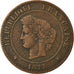 Moneta, Francia, Cérès, 5 Centimes, 1877, Paris, MB+, Bronzo, KM:821.1