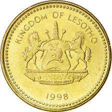 LESOTHO, 20 Licente, 1998, KM #64, MS(63), Brass Plated Steel, 18, 2.65
