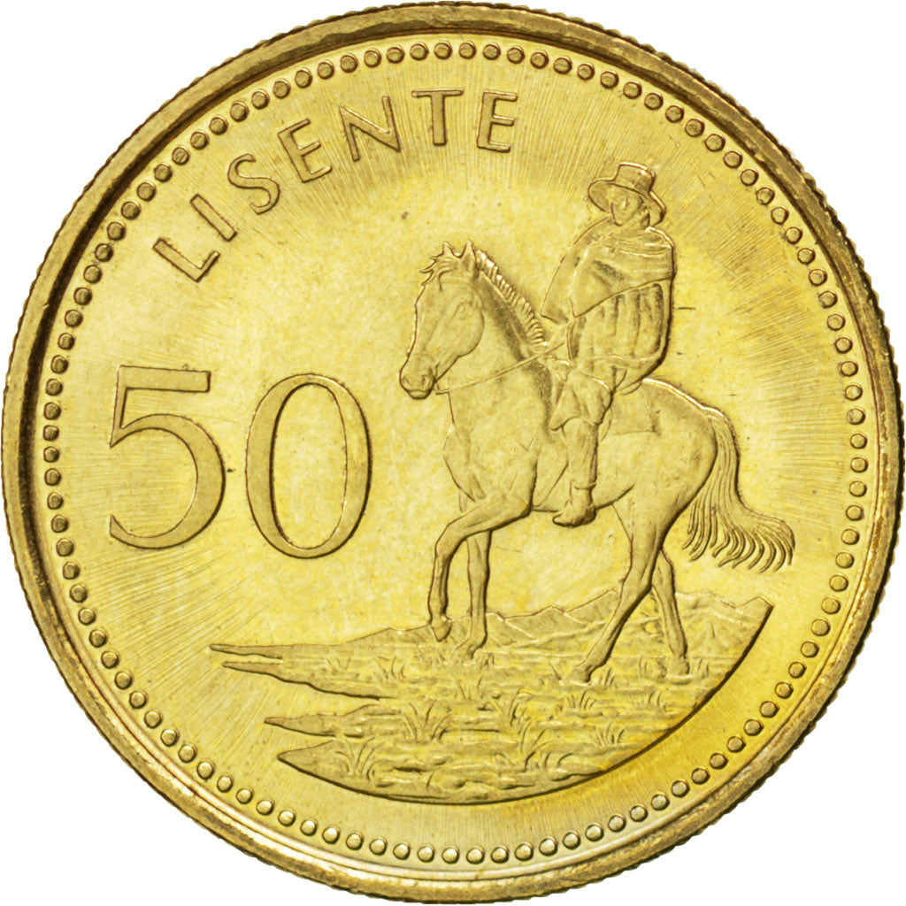 LESOTHO, 50 Licente, Lisente, 1998, KM #65, MS(63), Brass Plated Steel, 20, 3.33