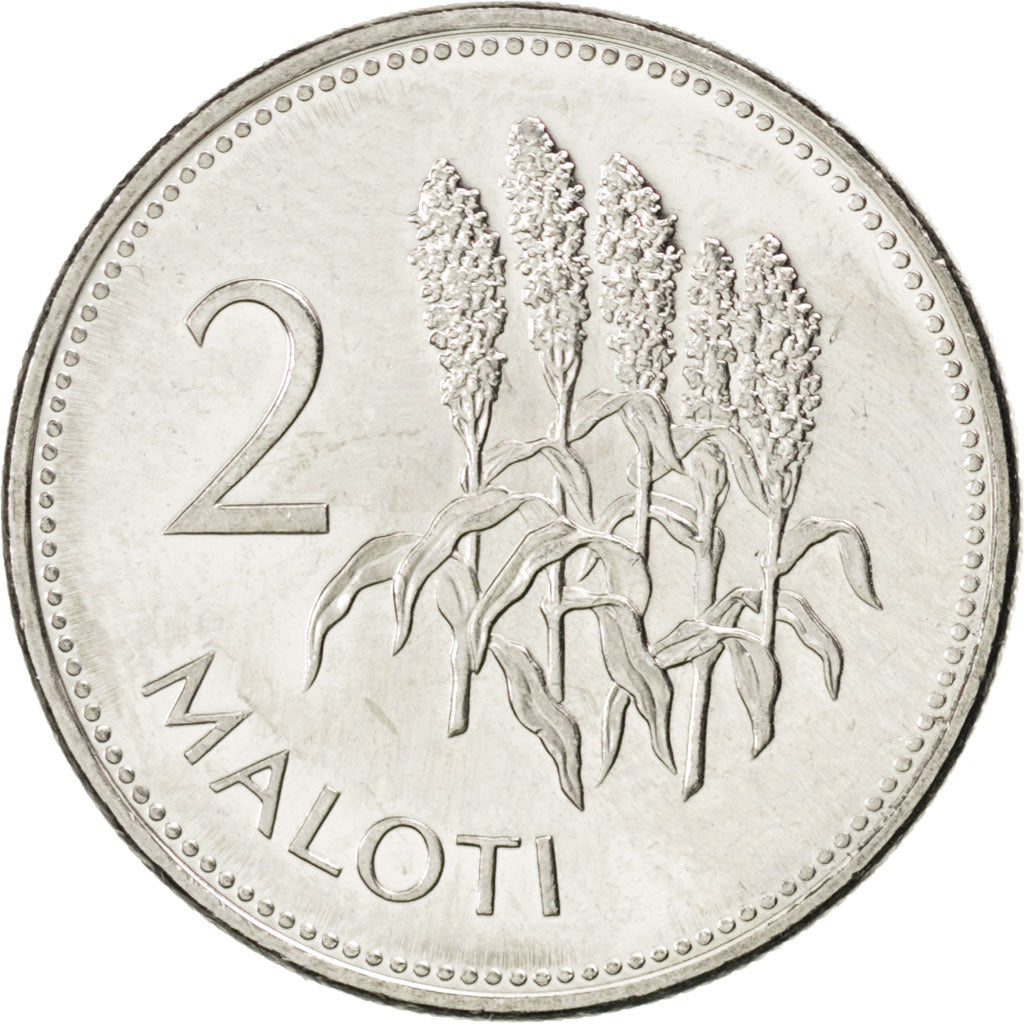 LESOTHO, 2 Maloti, 1998, KM #58, MS(63), Nickel Plated Steel, 22, 4.53