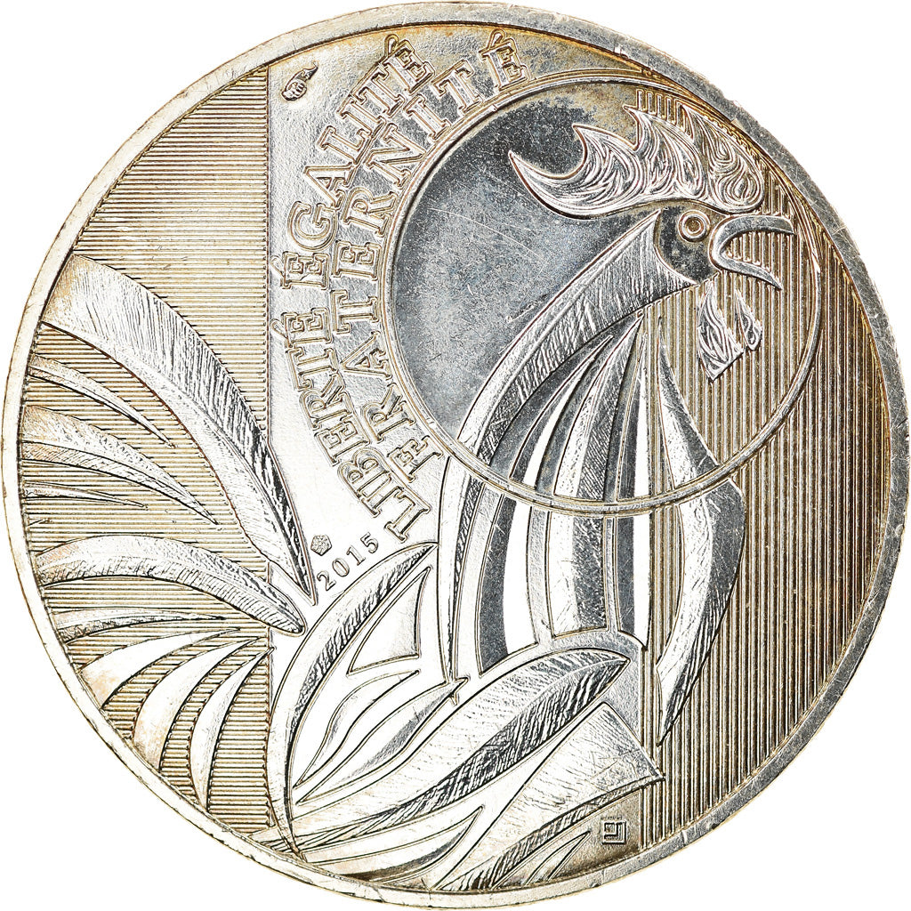 France, 10 Euro, Coq, 2015, AU(55-58), Silver, Gadoury:EU727
