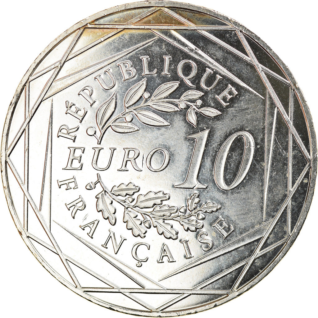France, 10 Euro, Coq, 2015, AU(55-58), Silver, Gadoury:EU727