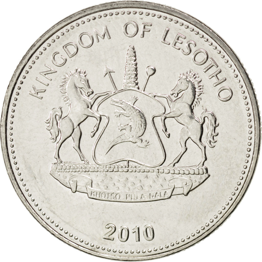 LESOTHO, 5 Maloti, 2010, KM #59, MS(63), Nickel Plated Steel, 25, 6.37