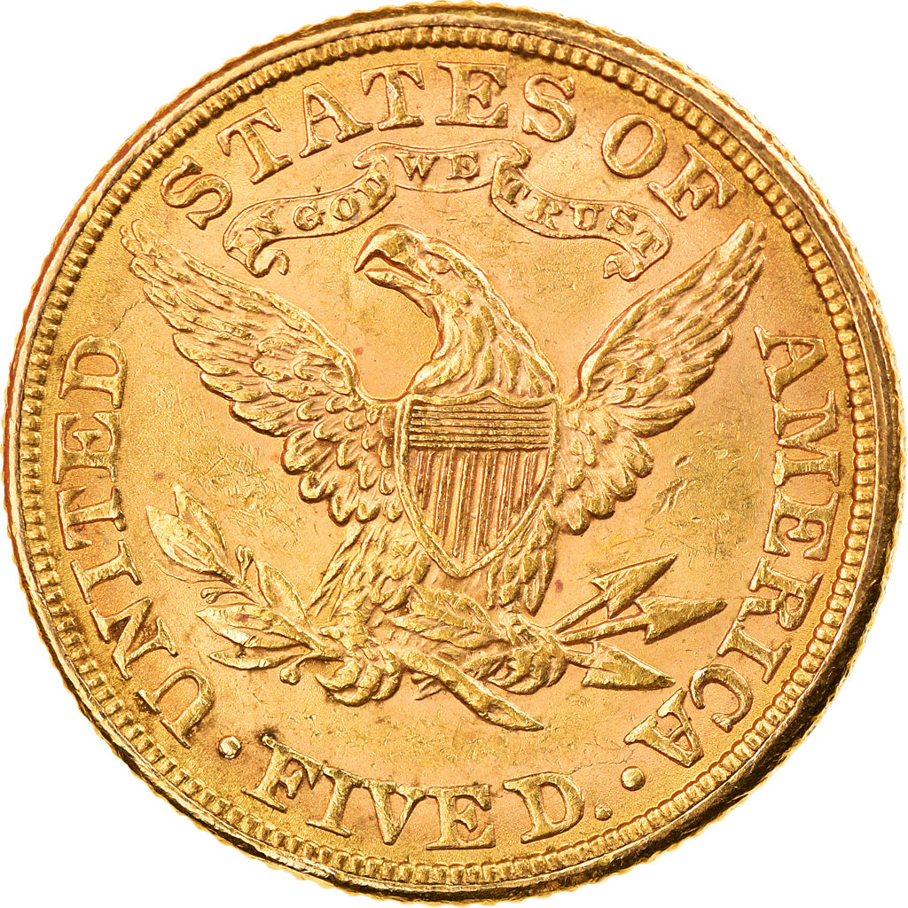 Munten, Verenigde Staten, $5, Half Eagle, 1881, Philadelphia, ZF, Goud, KM:101