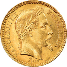 Coin, France, Napoleon III, 20 Francs, 1866, Paris, AU(50-53), Gold, KM:801.1