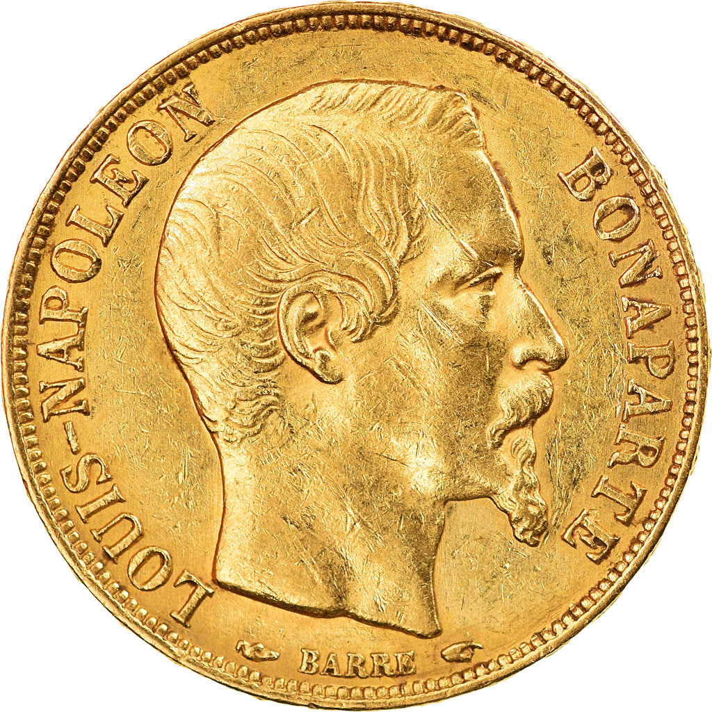 Moneta, Francja, Louis Napoleon, 20 Francs, 1852, Paris, AU(50-53), Złoto