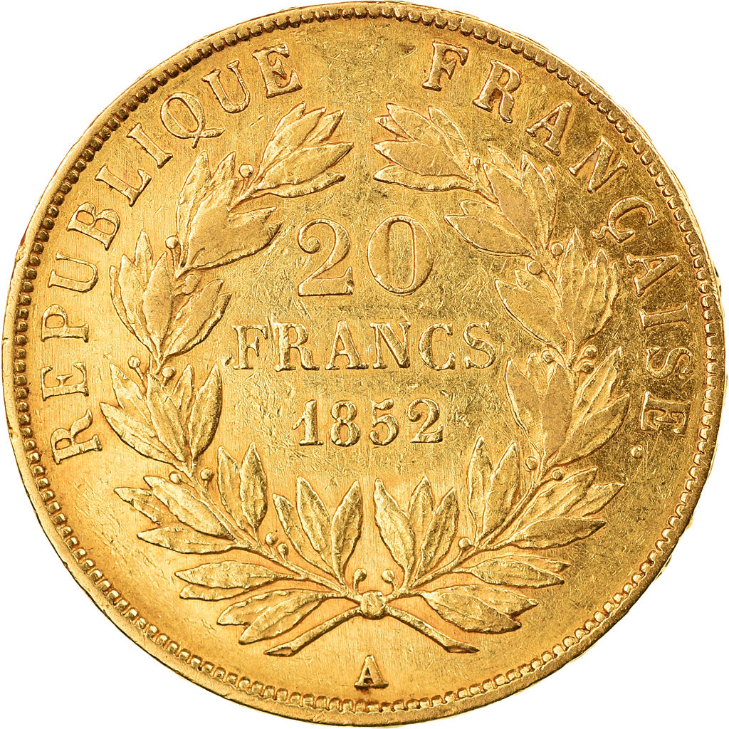 Münze, Frankreich, Louis Napoleon, 20 Francs, 1852, Paris, SS+, Gold, KM:774