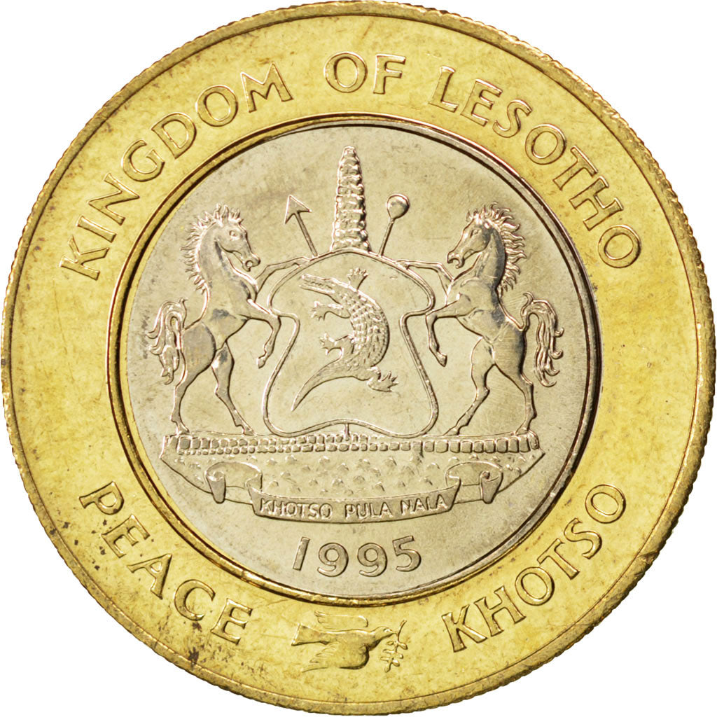 LESOTHO, 5 Maloti, 1995, KM #67, MS(63), Bi-Metallic, 24, 5.41