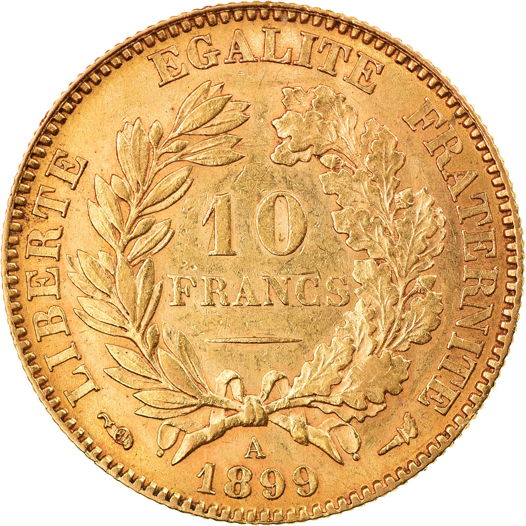Münze, Frankreich, Cérès, 10 Francs, 1899, Paris, SS+, Gold, KM:830