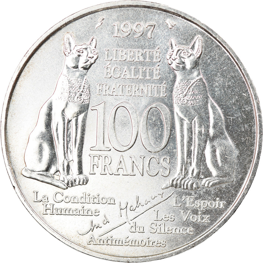 Coin, France, André Malraux, 100 Francs, 1997, AU(55-58), Silver, KM:1188